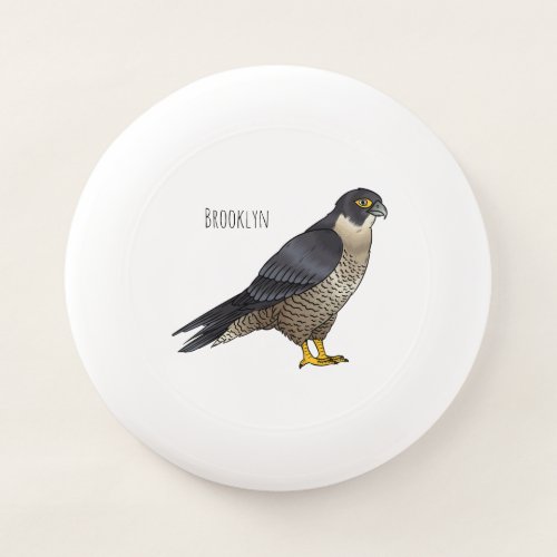 Peregrine falcon bird cartoon illustration Wham_O frisbee