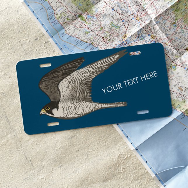 PEREGRINE FALCON Bird Hawk Art CUSTOMIZE IT  License Plate (In Situ)