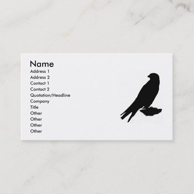 Peregrine Falcon Business Card (Front)