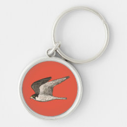 Peregrine Falcon cool bird illustration Keychain