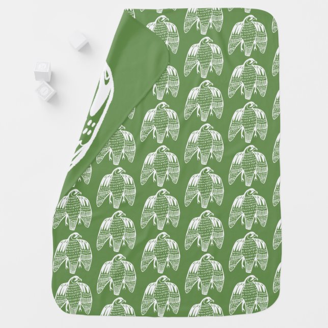 Peregrine Falcon Forest Custom Baby Blanket (In Situ)