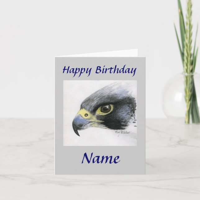 Peregrine Falcon-Happy Birthday Card (Front)
