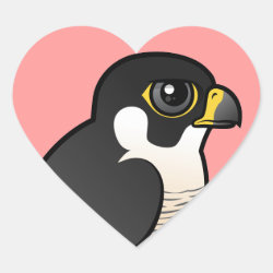Cute Peregrine Falcon Heart Sticker