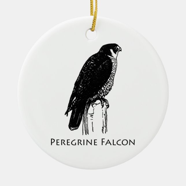 Peregrine Falcon (illustration) Ceramic Ornament (Front)