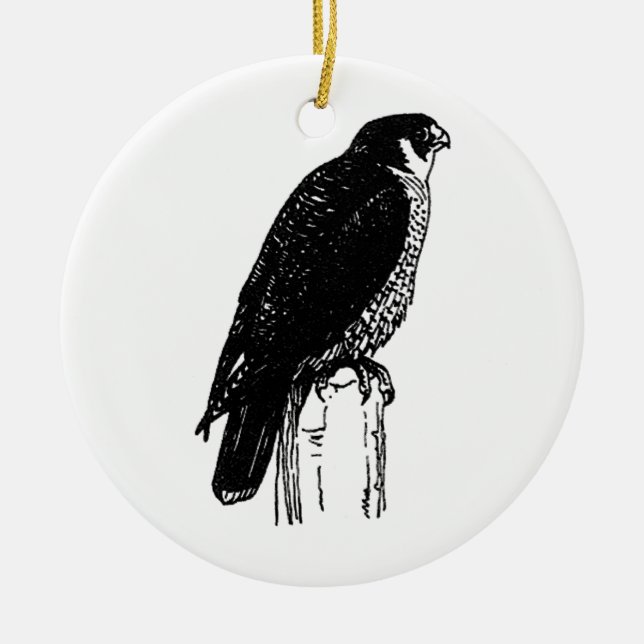 Peregrine Falcon (illustration) Ceramic Ornament (Front)