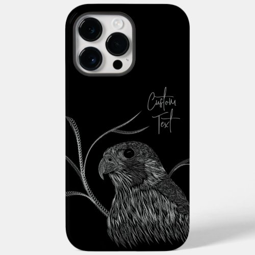Peregrine Falcon in Tree Branches with Handwriting Case_Mate iPhone 14 Pro Max Case