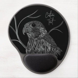 Peregrine Falcon in Tree Branches with Handwriting Gel Mouse Pad