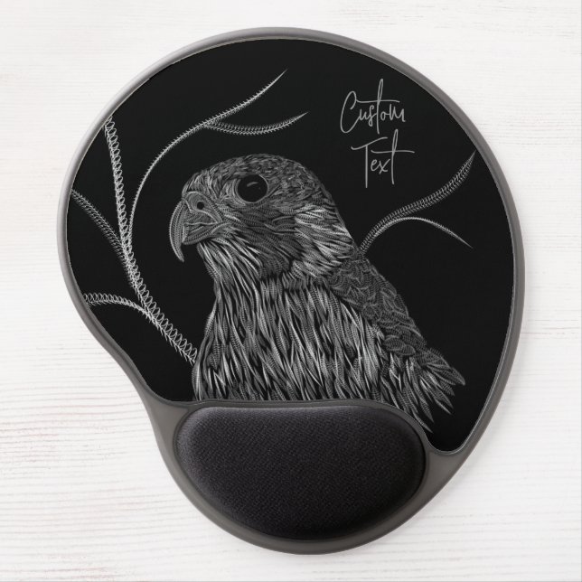 Peregrine Falcon in Tree Branches with Handwriting Gel Mouse Pad (Front)