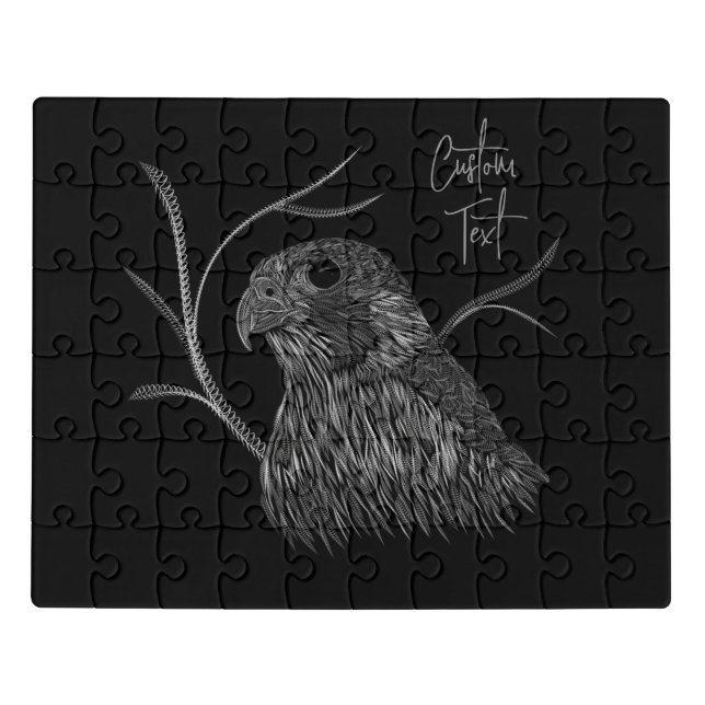 Peregrine Falcon in Tree Branches with Handwriting Jigsaw Puzzle (Puzzle Horizontal)