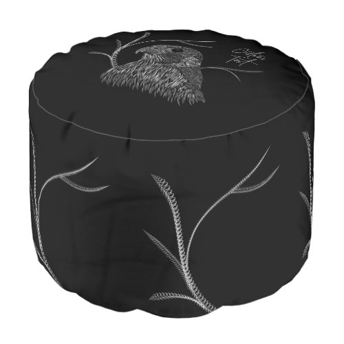 Peregrine Falcon in Tree Branches with Handwriting Pouf