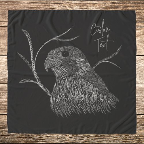 Peregrine Falcon in Tree Branches with Handwriting Scarf