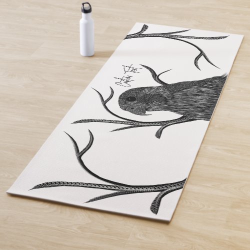 Peregrine Falcon in Tree Branches with Handwriting Yoga Mat