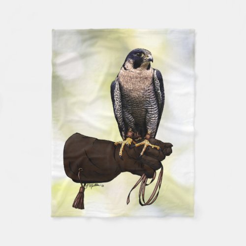 Peregrine Falcon on Glove Fleece Blanket