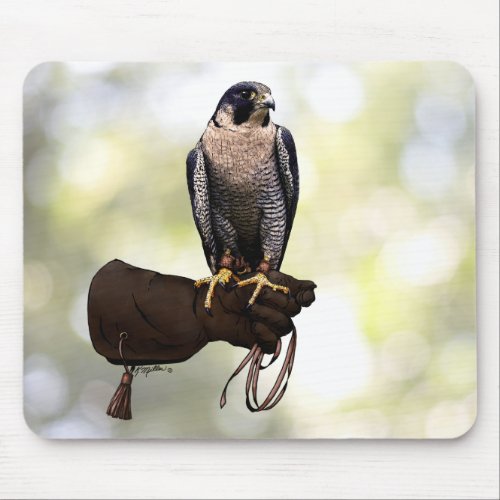 Peregrine Falcon on Glove Mouse Pad
