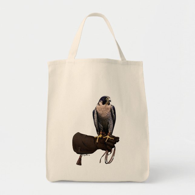 Peregrine Falcon on Glove Tote Bag (Front)