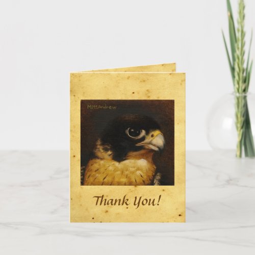 Peregrine Falcon on Parchment _ Thank You Note