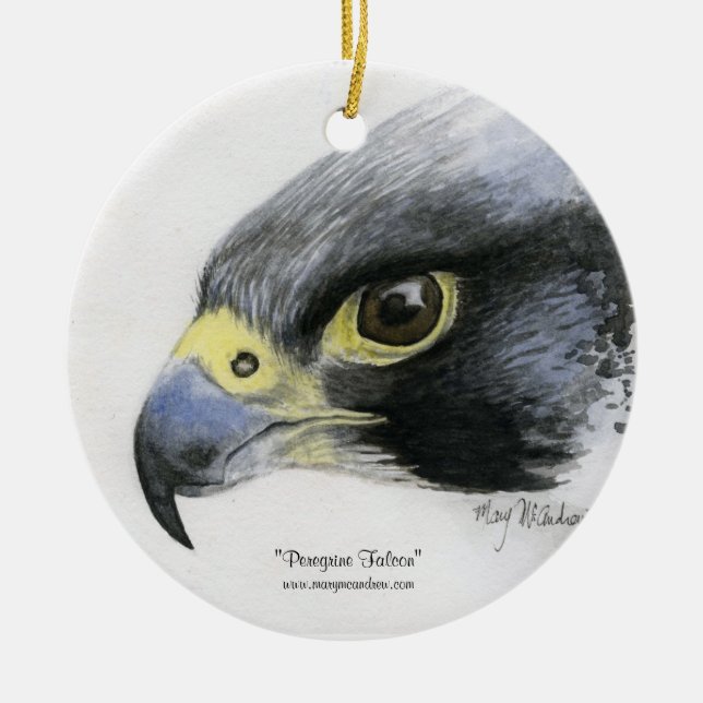 Peregrine Falcon Ornament (Front)
