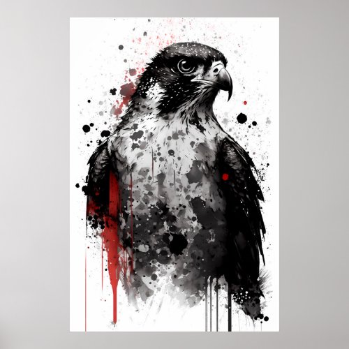 Peregrine Falcon Portrait Poster