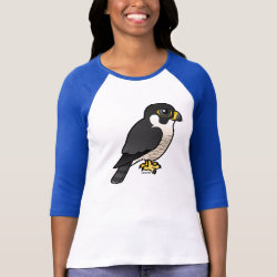 Cute Peregrine Falcon Ladies Raglan Fitted T-Shirt
