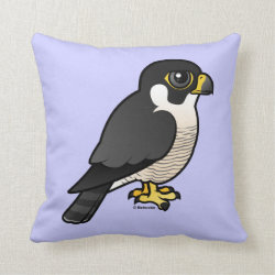 Cute Peregrine Falcon Cotton Throw Pillow