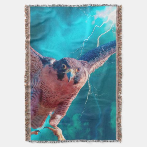 Peregrine Falcon WINGS OF MERCURY Throw Blanket