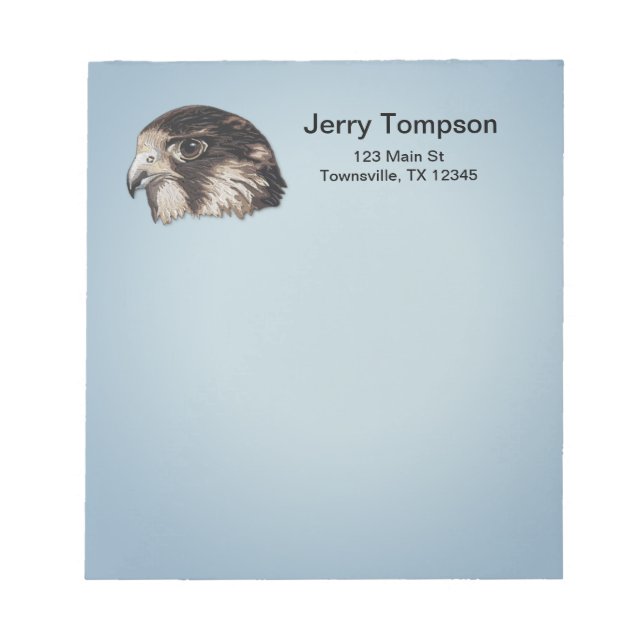 Peregrine Faux Embroidery Notepad (Front)
