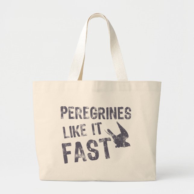 Peregrines Like It Fast Large Tote Bag (Front)