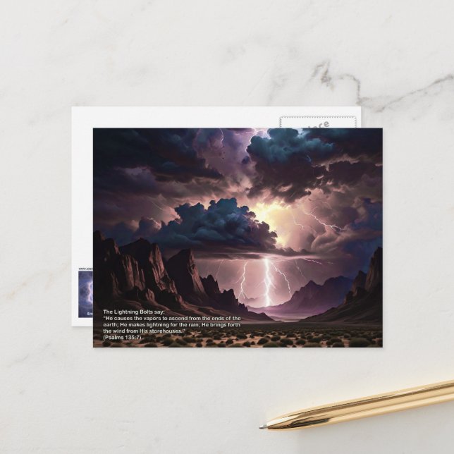 Perek Shirah - LIghtning Postcard (Front/Back In Situ)