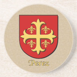 Perez Heraldic Shield Coaster