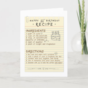 Perfect 52nd Birthday Card For Mom