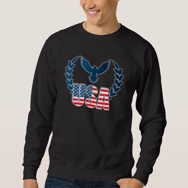 Perfect American Flag Eagle Art - USA flag Sweatshirt (Front)