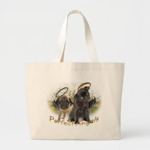 Perfect Angel Pugs Large Tote Bag