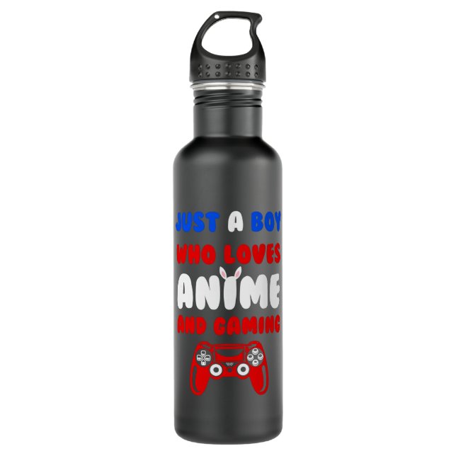 Perfect Anime & Video Games | Just a Boy Who Loves Stainless Steel Water Bottle (Front)