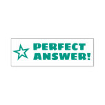 [ Thumbnail: "Perfect Answer!" Educator Rubber Stamp ]