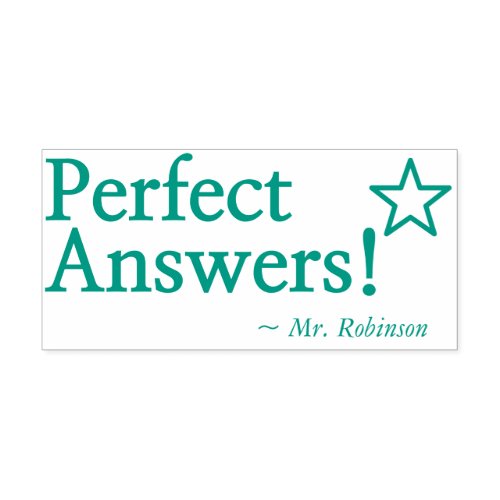Perfect Answers Teacher Feedback Rubber Stamp