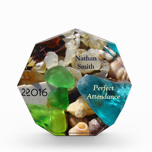 Perfect Attendance Plaque Award Add Name Year (Front)