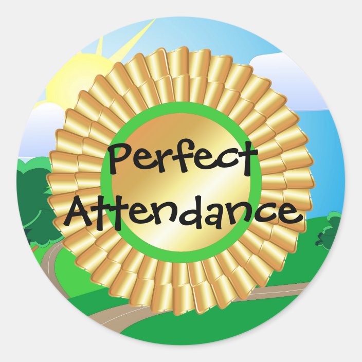 Perfect Attendance Sticker | Zazzle.com