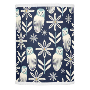 Perfect Barn Owl - blue background Lamp Shade