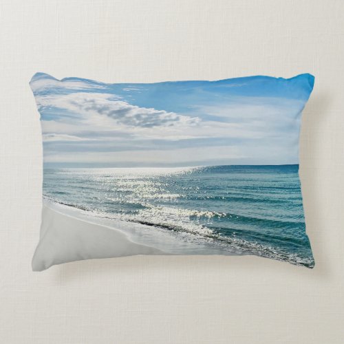 Perfect Beach Day My Happy Place Coastal Tropical Accent Pillow