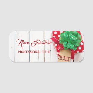 Perfect Beautiful Christmas Red Gift Name Tag