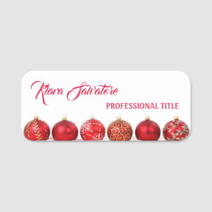 Perfect Beautiful Christmas Red Ornament Name Tag