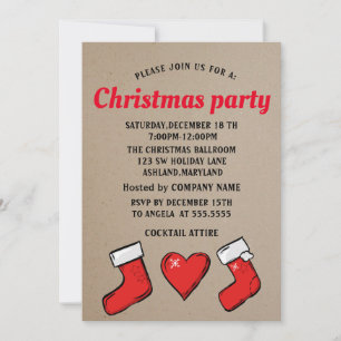 Perfect, Beautiful, Christmas Socks Invitation