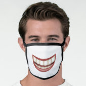 Perfect Big Smile Showing Teeth Fun Face Mask (Worn Him)