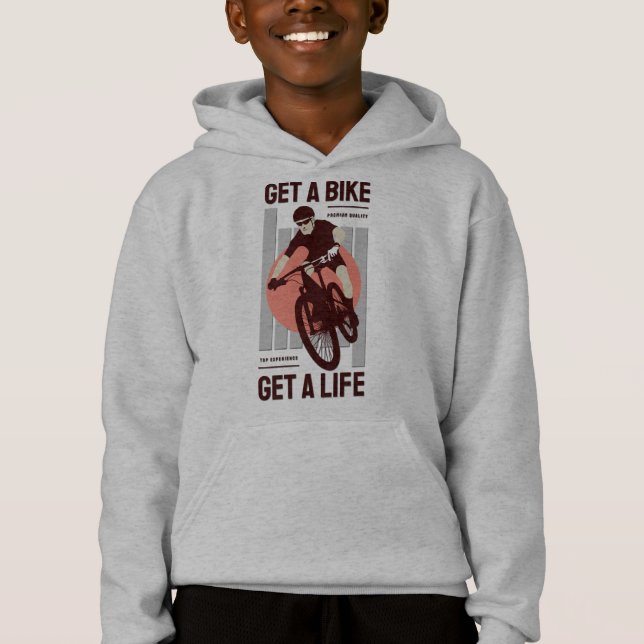 Perfect Biker Design - Get a Bike Get a Life Hoodie (Front)