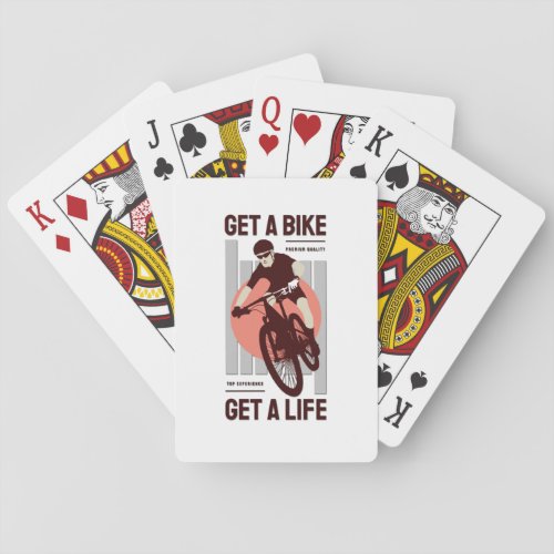 Perfect Biker Design _ Get a Bike Get a Life Poker Cards