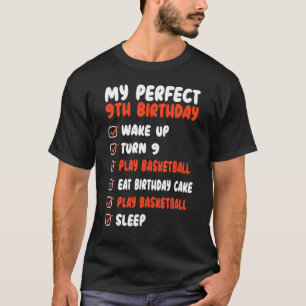 perfect birthday for basketball player 9th birthda T-Shirt