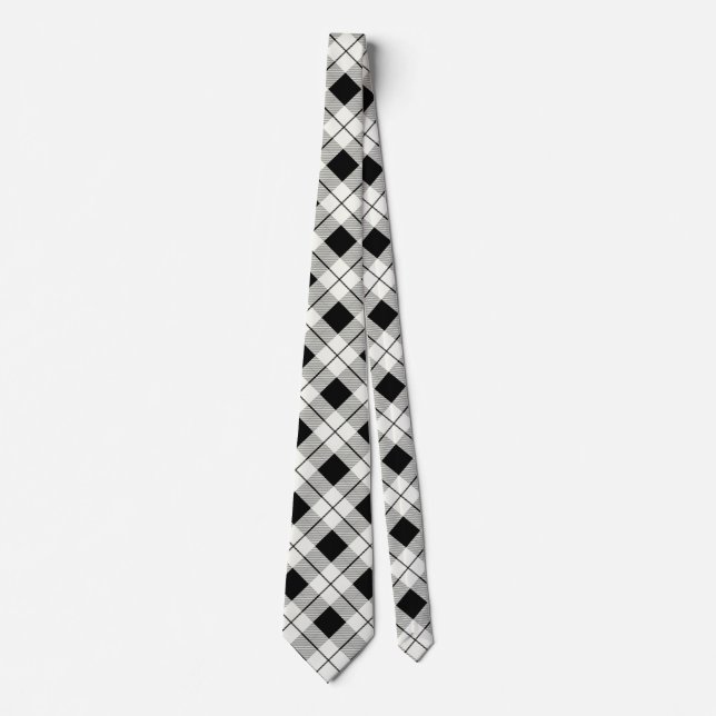 Perfect Black and White Plaid Tie! Neck Tie (Front)