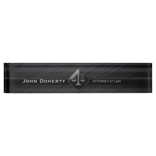 Perfect Black | ATTORNEY AT LAW Name Plate (Front)