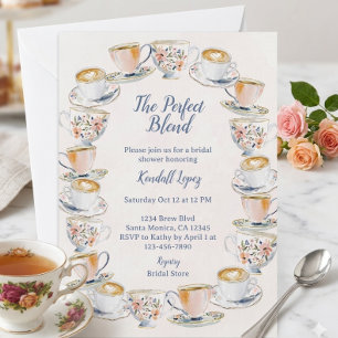 Perfect Blend Coffee and Tea Bridal Shower Invitation