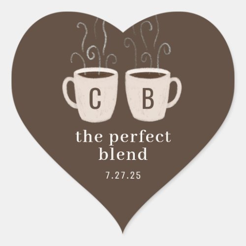 Perfect Blend Couple Mugs Favor Heart Sticker